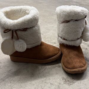 True Craft Brown and White Kids Boots